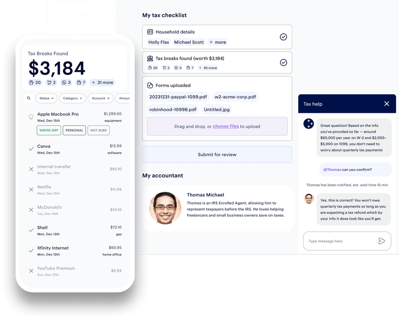 screenshot of Keeper Tax